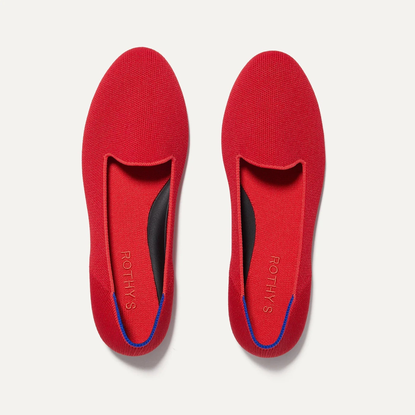 Rothy's The Lounge Knit Slip On Flat Loafer Shoes Bombshell Red Size 6